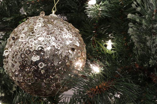 Shiny Silver Christmas Bauble