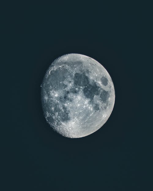 Extreme Close-Up Shot of a Clear Moon in the Sky
