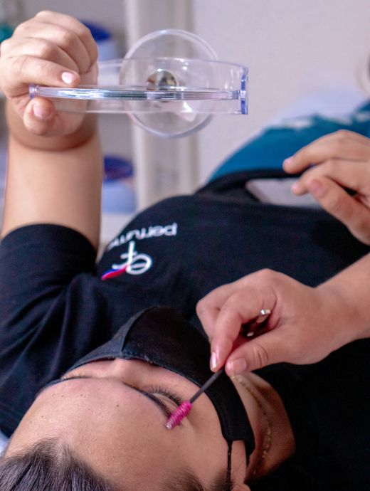 Brow and facial hair treatment being carried out