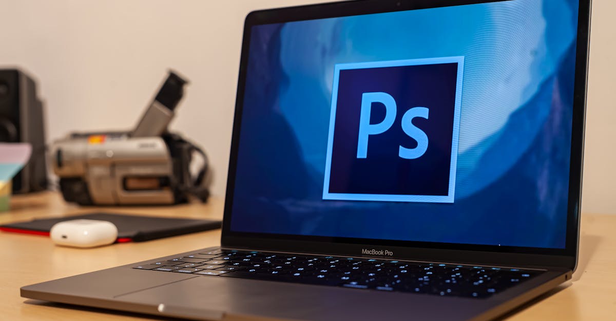A MacBook Pro showcasing Adobe Photoshop interface, ideal for design and editing work.