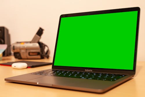免费 特写, 筆記本電腦, 綠色螢幕 的 免费素材图片 素材图片