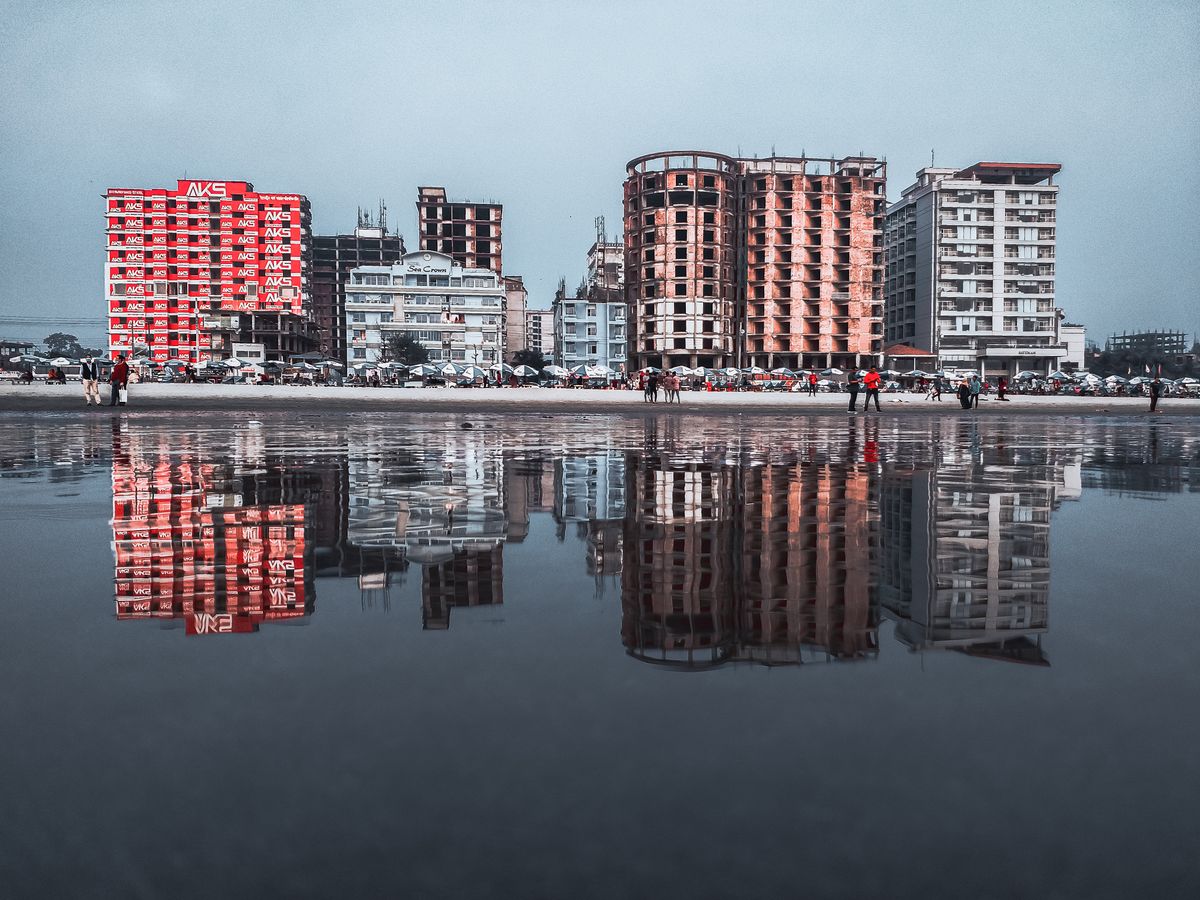 Seashore in a coastal city