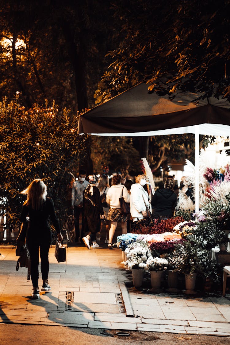 Anonymous Citizens Near Flower Shop In Night City