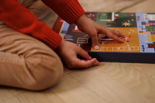 Person Playing an Advent Calendar Game