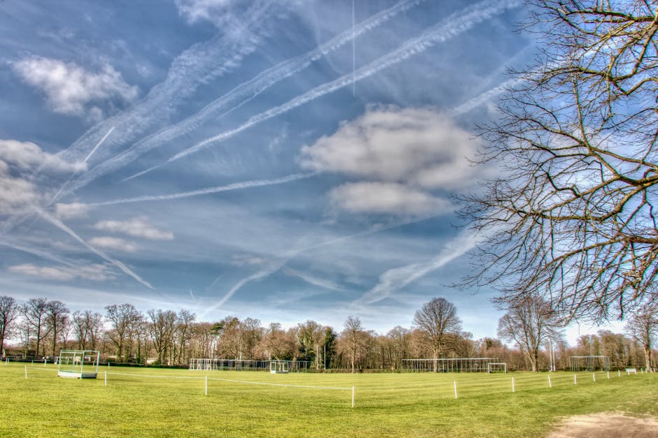 Free stock photo of clouds, hdr, playing field