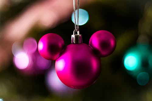 Close-Up Shot of Purple Christmas Balls