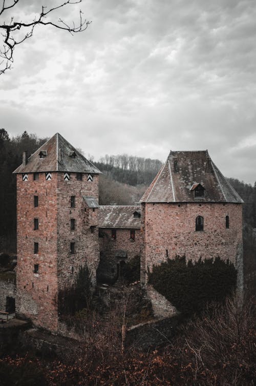 垂直拍摄, 城堡, 多雲的 的 免费素材图片