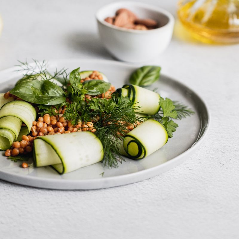 Lemony Pearl Couscous Salad with Chickpeas and Herbs