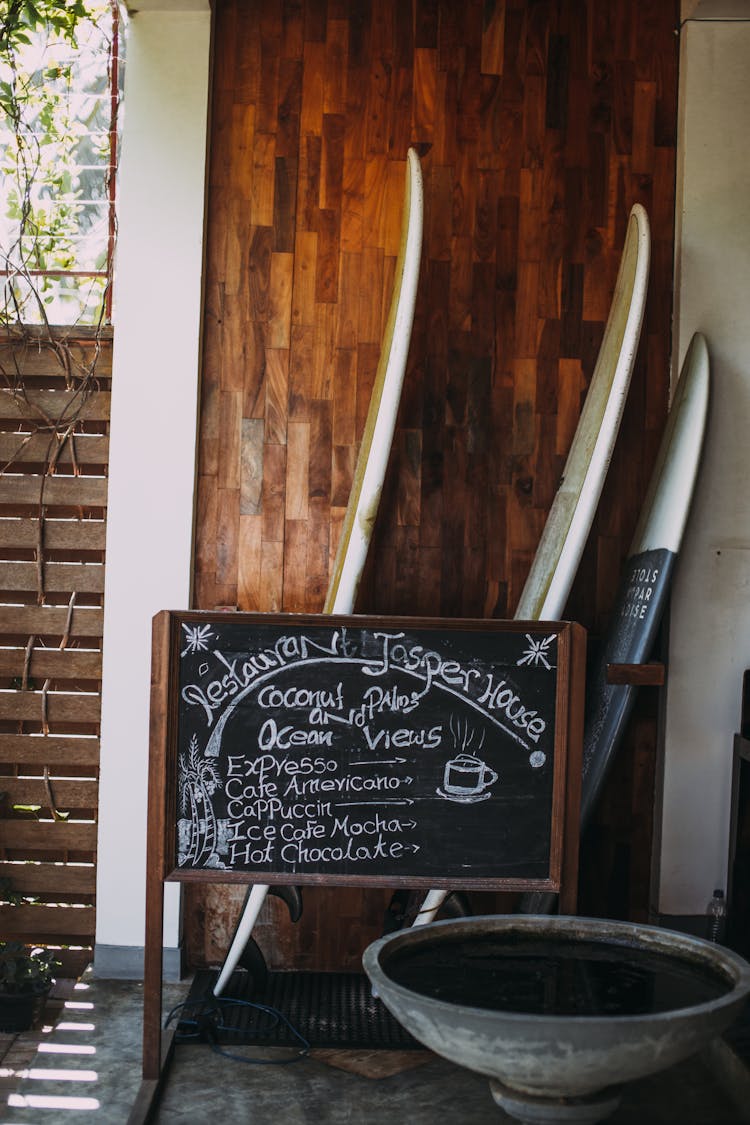 Cafe Menu Written On Advertisement Blackboard