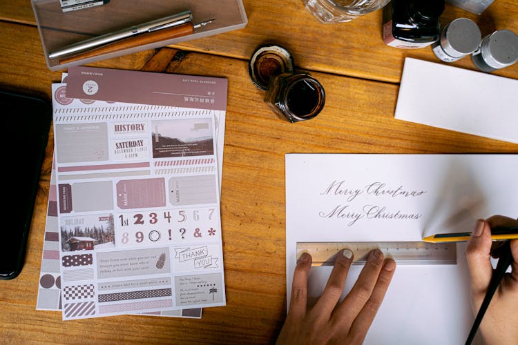 A Calligrapher Making A Line