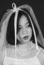 Black and White Portrait of a Bride