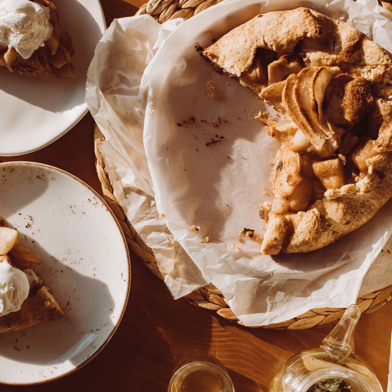 Holiday Spiced Apple and Pecan Galette with Whiskey Glaze