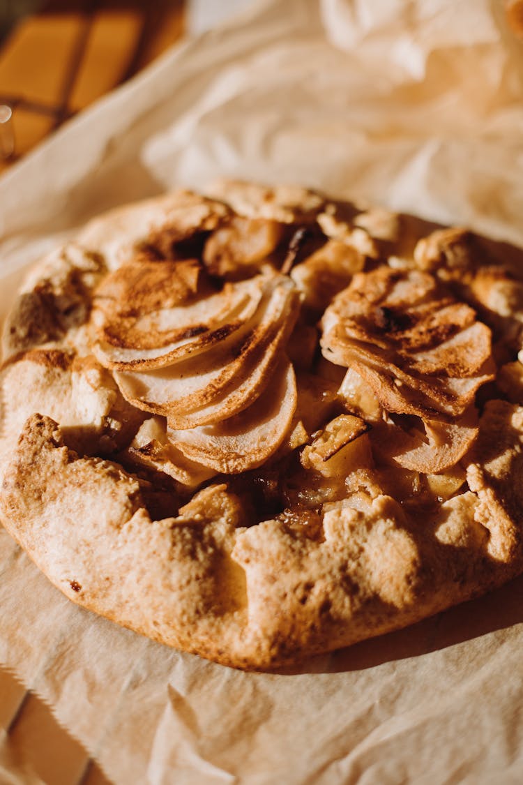 Close-up Of Apple Tart On Table