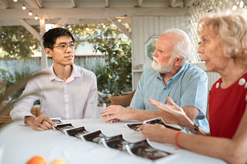 Free Elderly Couple Looking at the Man  Stock Photo