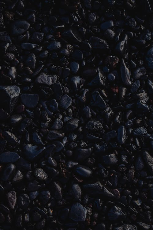 Free Black Pebbles on the Ground Stock Photo