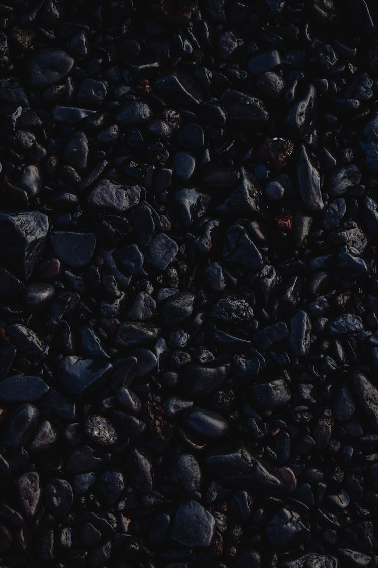 Black Pebbles On The Ground