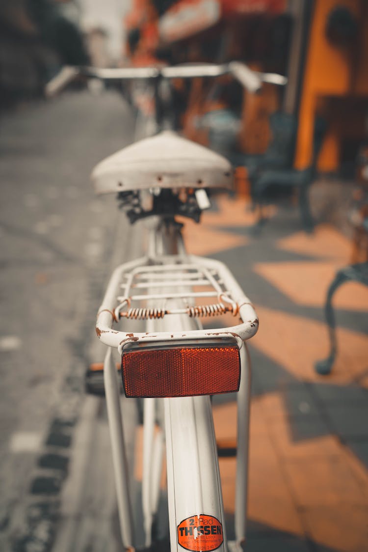 A Reflector Light Attach To A Bicycle Back Seat