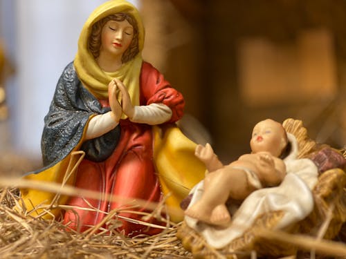 Close Up of Christmas Related Figurines