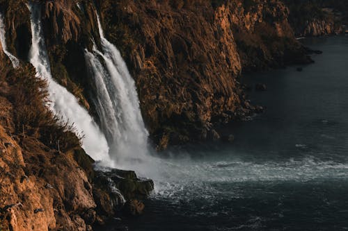 Water Falls with White Foam