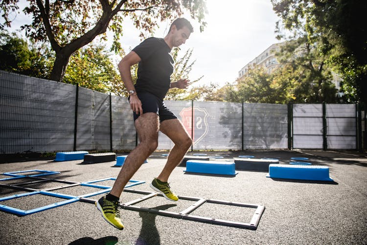 
A Man Doing Fitness Drills