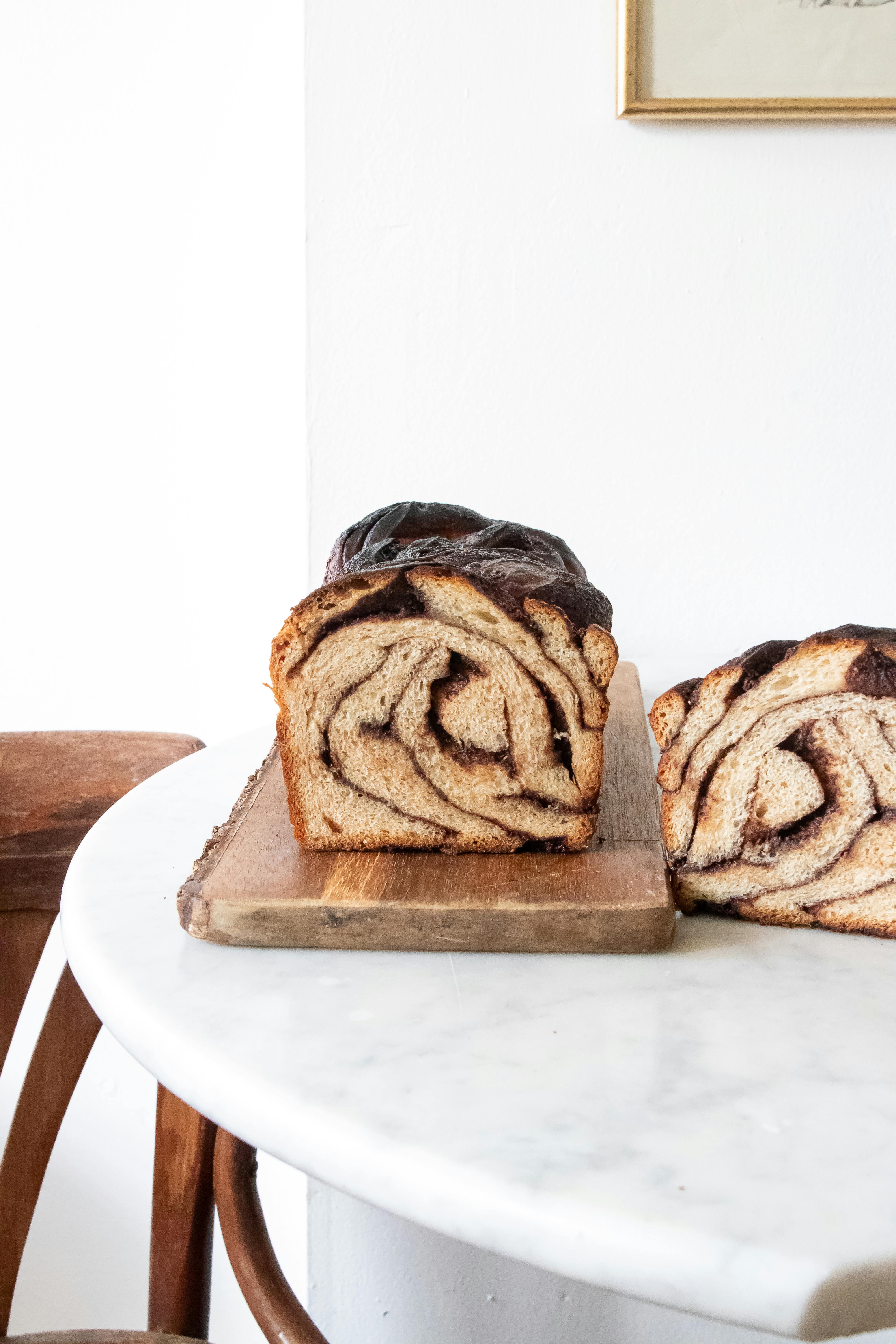 Chocolate swirl bread loaf