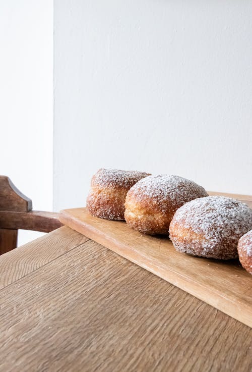 Doughnuts on a Wooden Surface