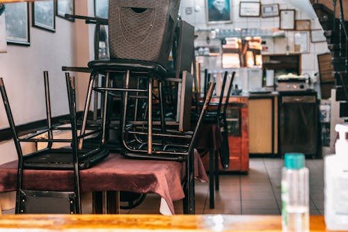 Free Interior of cafe with open kitchen after cleaning Stock Photo