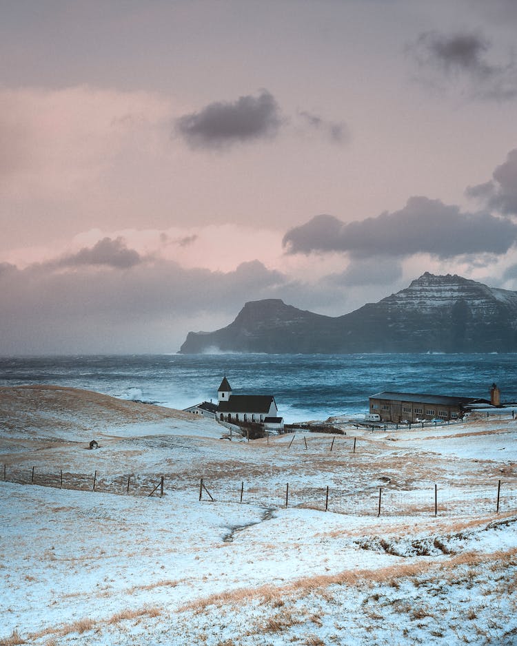 Lonely House On Coast Of Sea