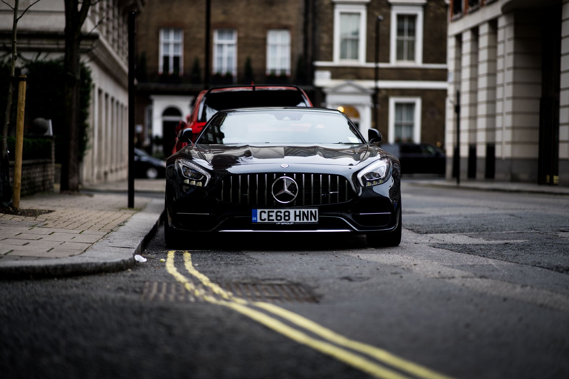 Black Mercedes-Benz on a London street