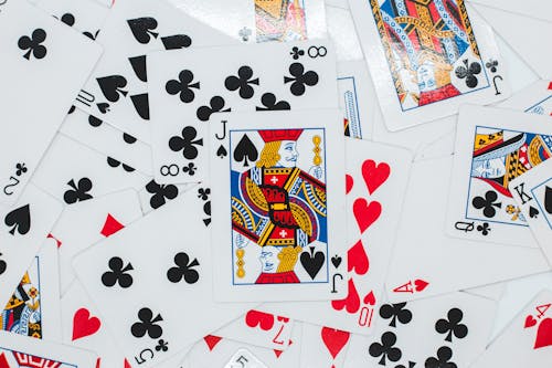 Set of playing cards with jack illustration and numbers