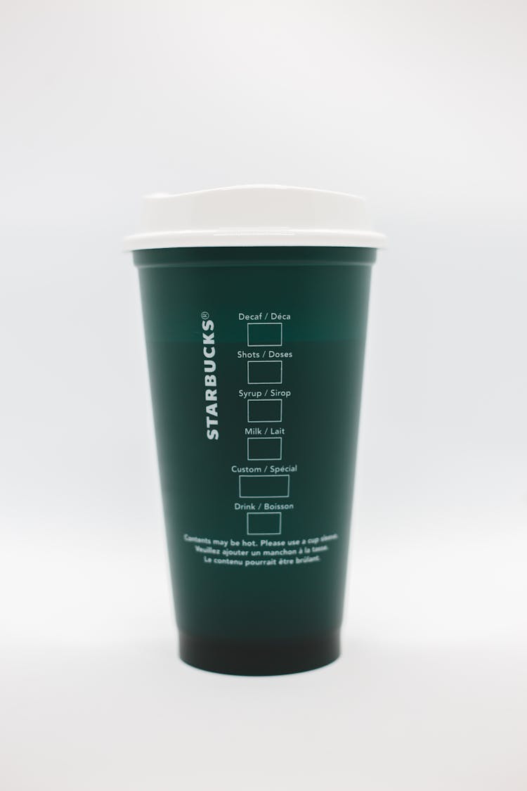 Coffee In Disposable Paper Glass With Titles And Lid