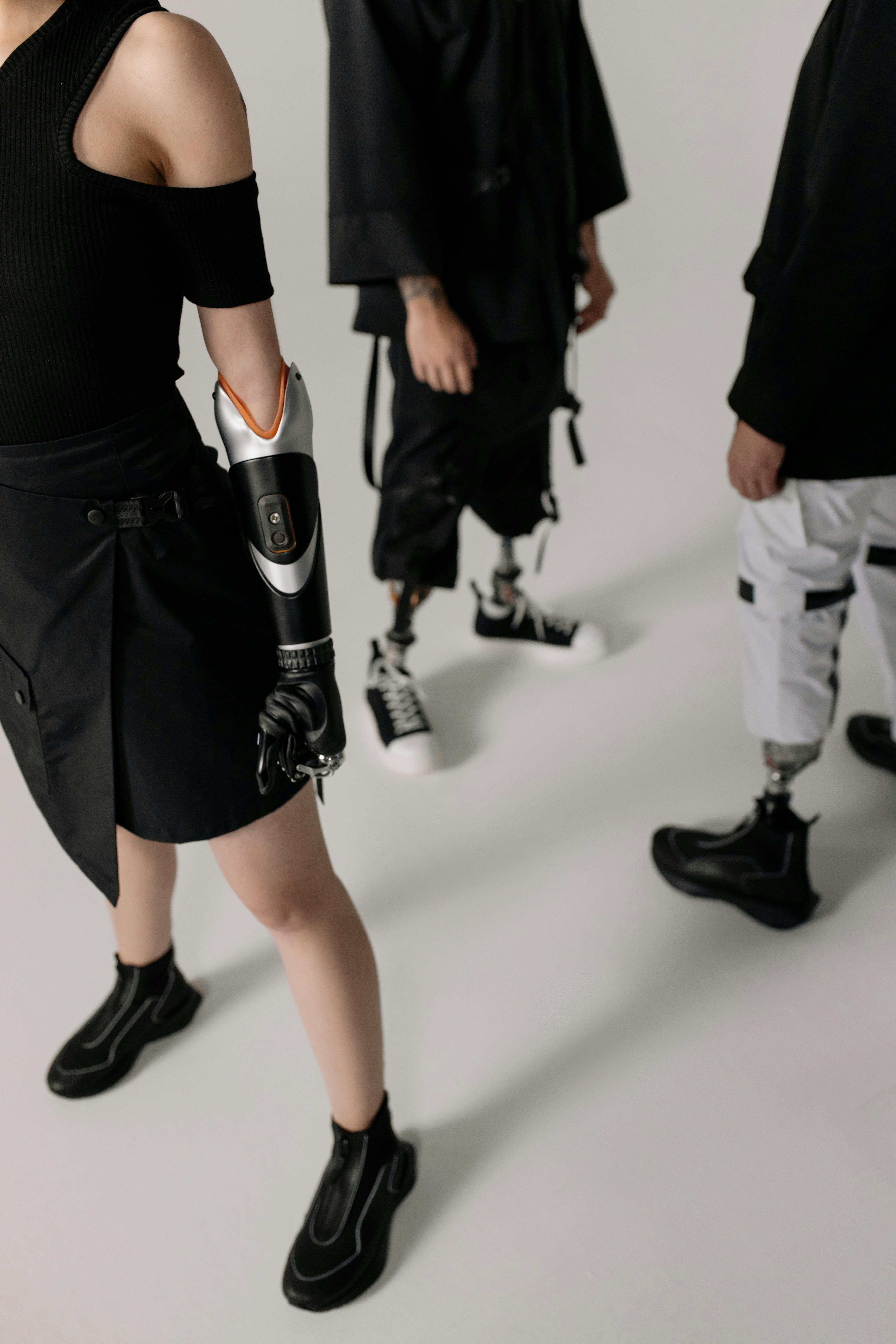 a group of people wearing prosthesis