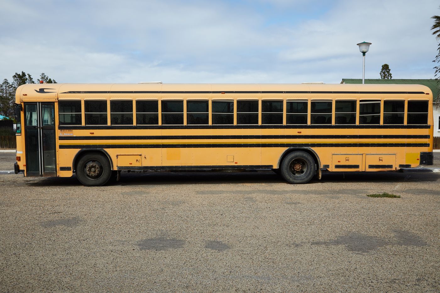 School bus exterior side view