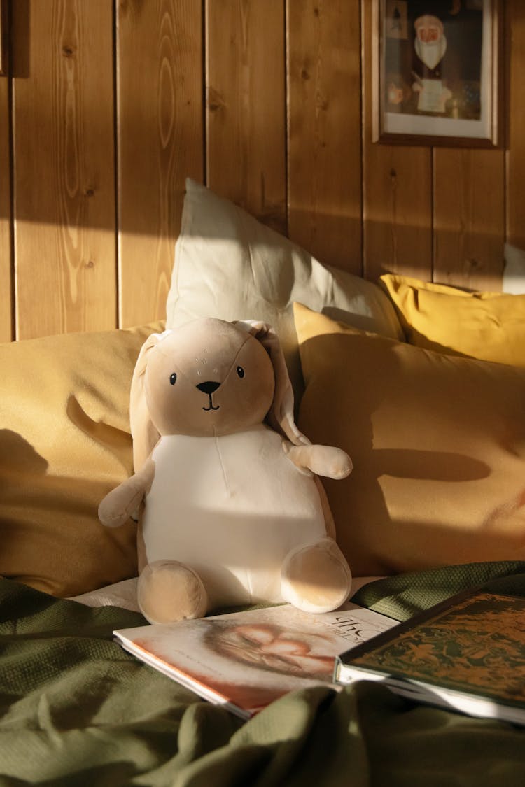 A Plush Toy On Bed