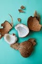 Cracked coconut with soft white pulp
