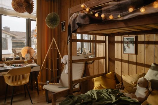 A Wooden Double Deck Bed