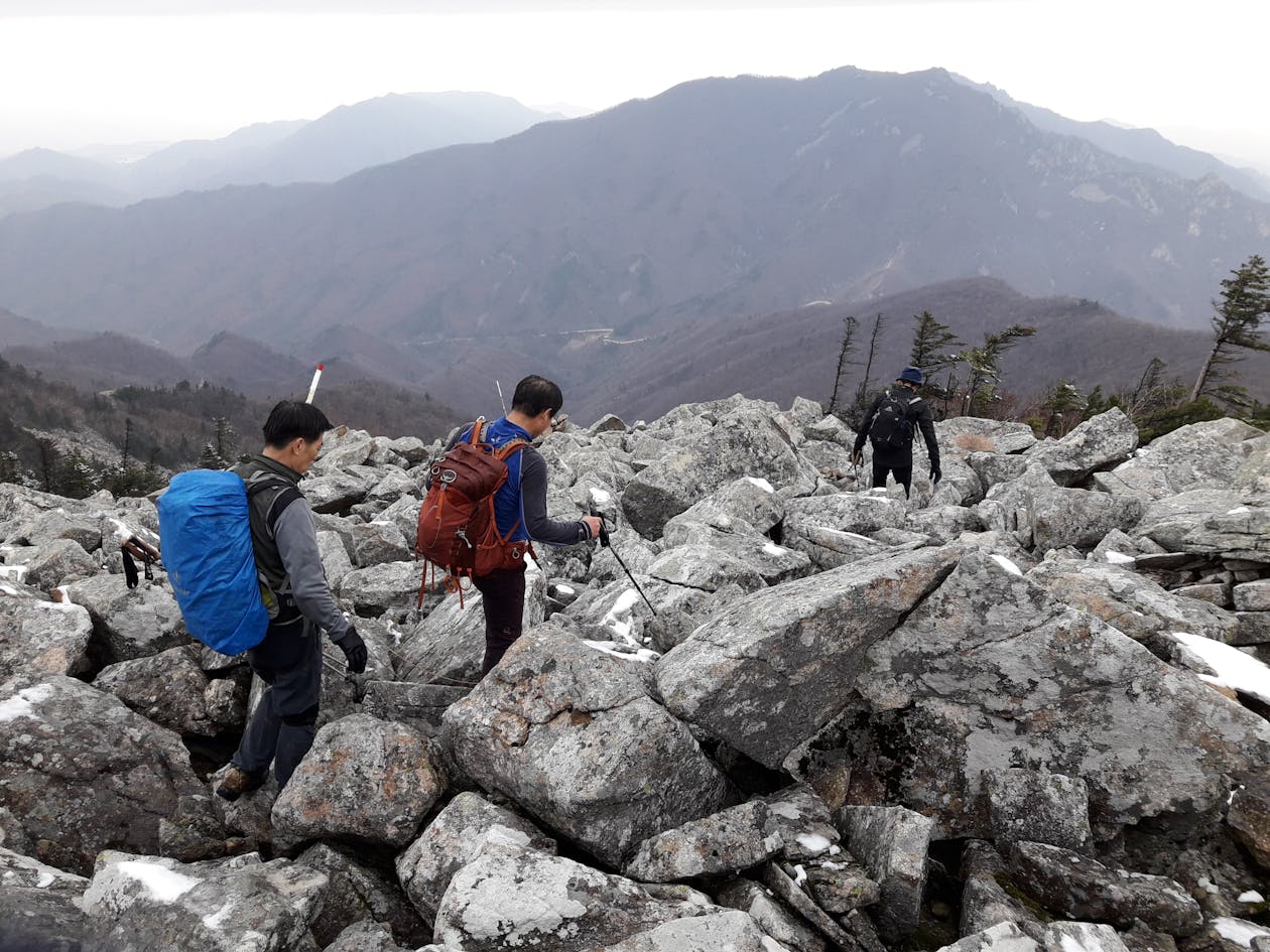 Scenic mountain landscape view from a hiking trail in Korea