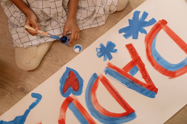 Kid Painting Banner For Daddy