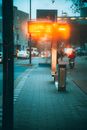 Cars Parked on Sidewalk during Night Time