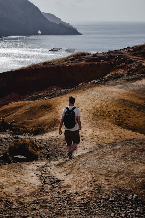 Man Hiking on Mountain