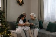 Little Girl with Her Grandparents