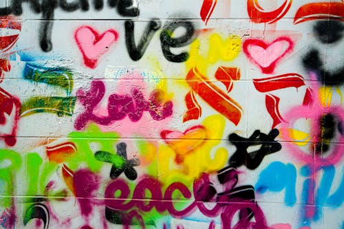 Free Wall Covered in Graffiti Stock Photo