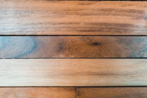Free Top view of background representing row of brown wooden planks with solid texture and dense structure Stock Photo