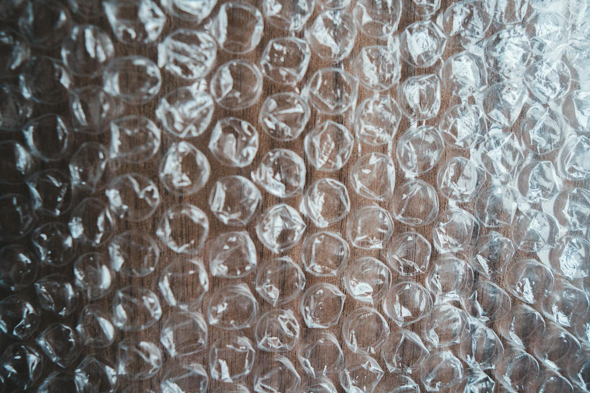 Backdrop of bubble pack with glowing irregular surface