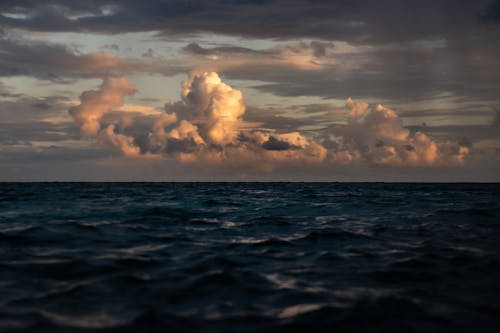 Body  of Water Under Cloudy Sky