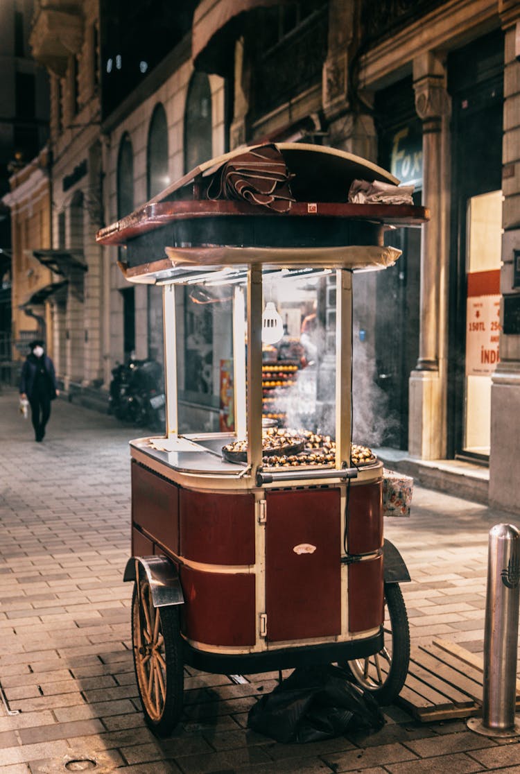 Red Cart For Selling Street Food