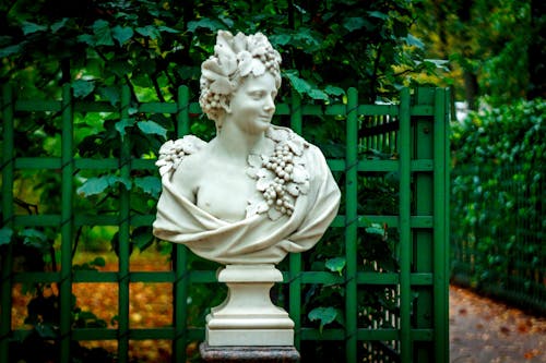 Free Bust Statue of Woman with Grapes Stock Photo