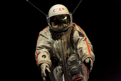 Free Cosmonaut Uniform on Black Background Stock Photo