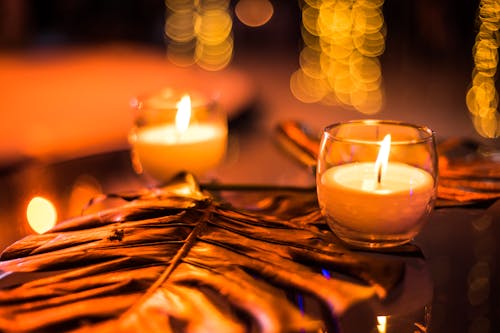 Close-Up Shot of a Lighted Candle