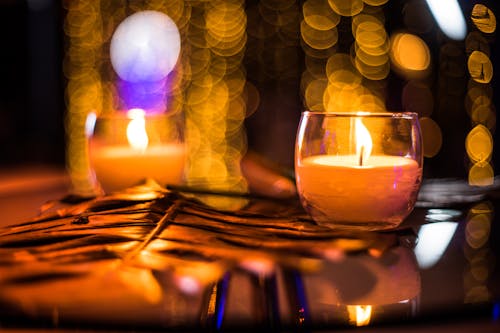 Close-Up Shot of Lighted Candle